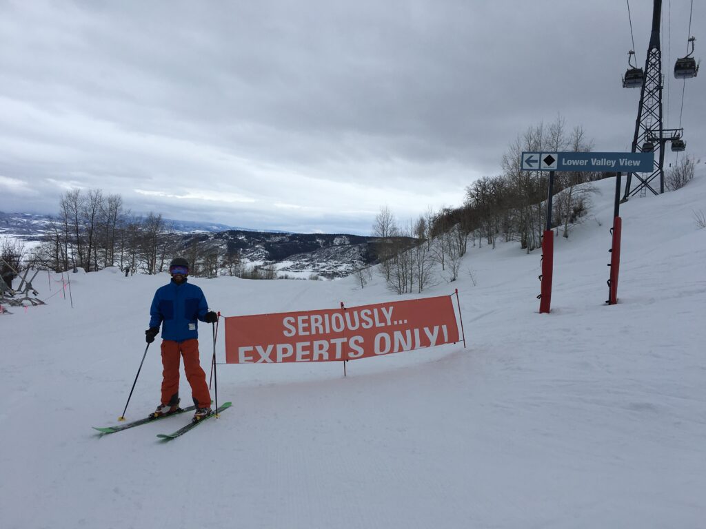 Sign says "Seriously, experts only!"