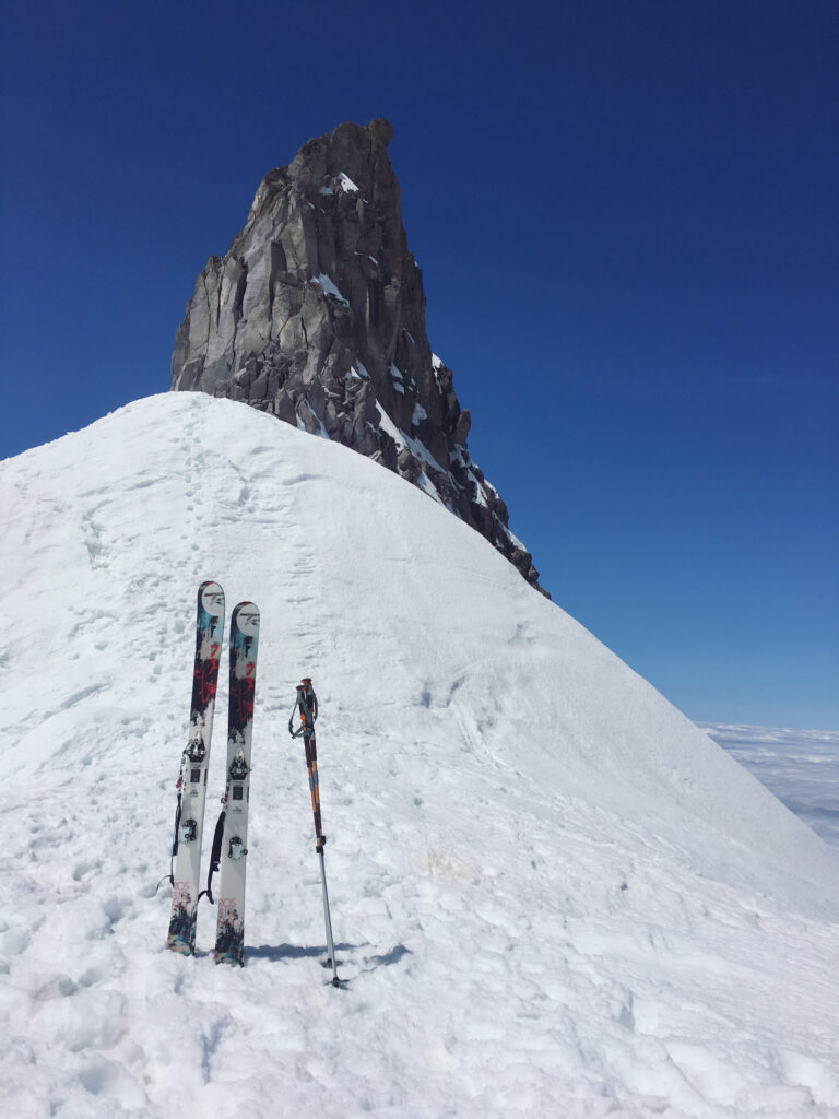 My skis in front of Illumination Rock