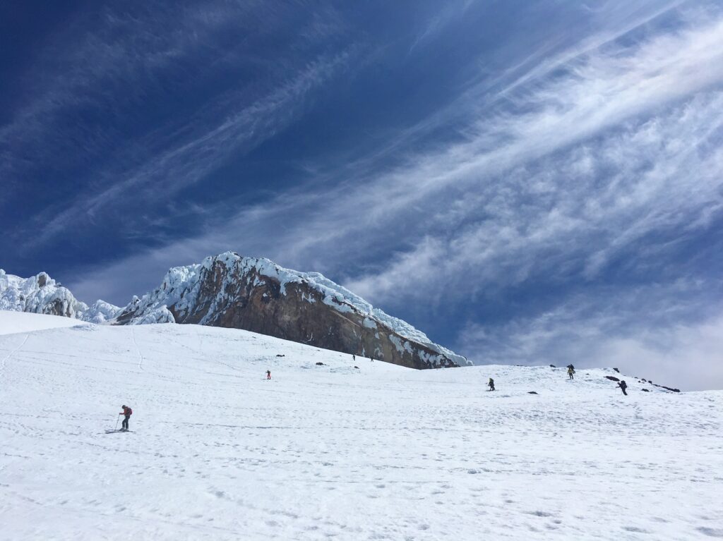Andy skinning across the mountain