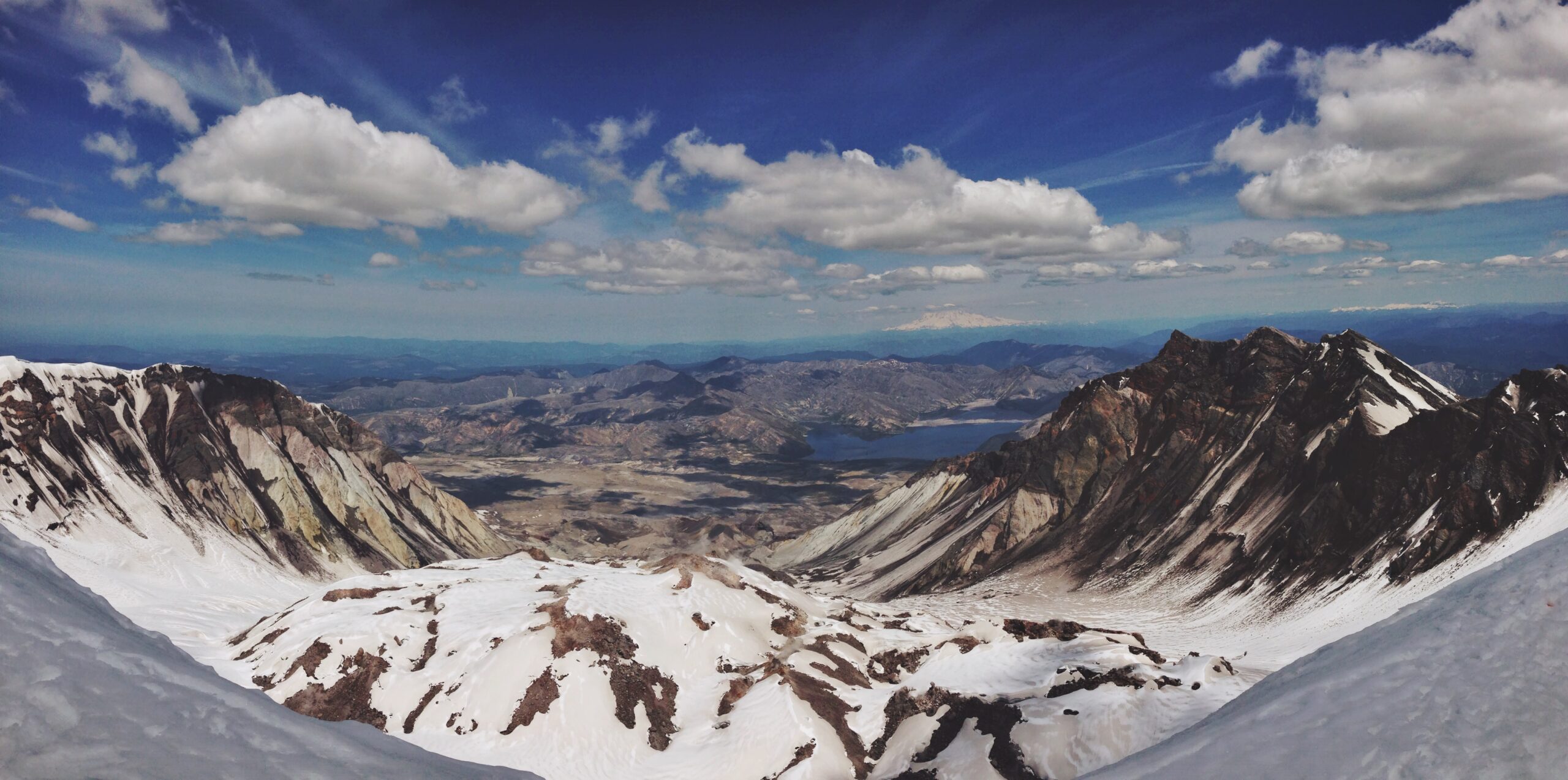 View into the crater of Mount St. Helens from the summit
