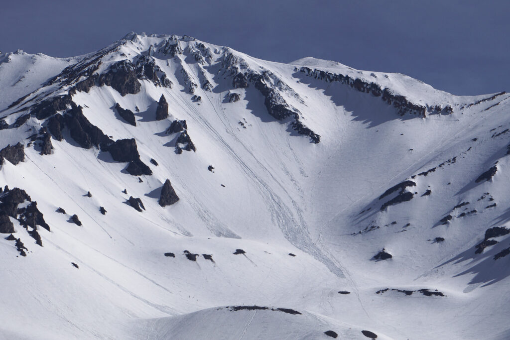 Avalanche debris on Mt. Shasta